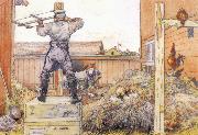 Carl Larsson The Manure Pile painting